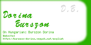 dorina burszon business card